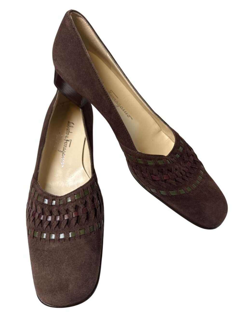 Salvatore Ferragamo Vintage 4AAA Suede Pumps~Size 7 AAAA~Brown Luxury L19 11